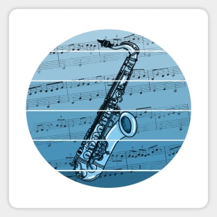 Jazz Saxophone Music Notation Saxophonist Musician Magnet